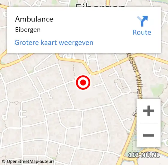 Locatie op kaart van de 112 melding: Ambulance Eibergen op 23 februari 2021 14:40
