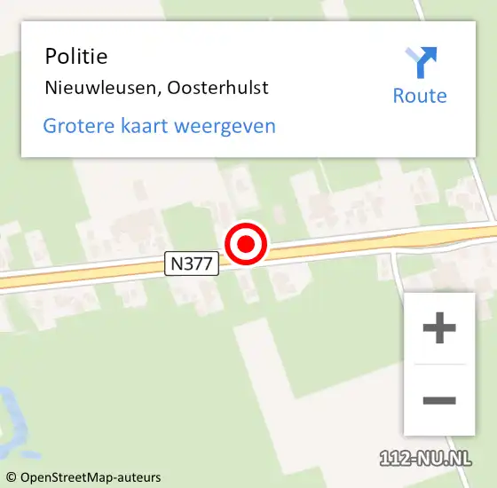 Locatie op kaart van de 112 melding: Politie Nieuwleusen, Oosterhulst op 24 februari 2021 14:12