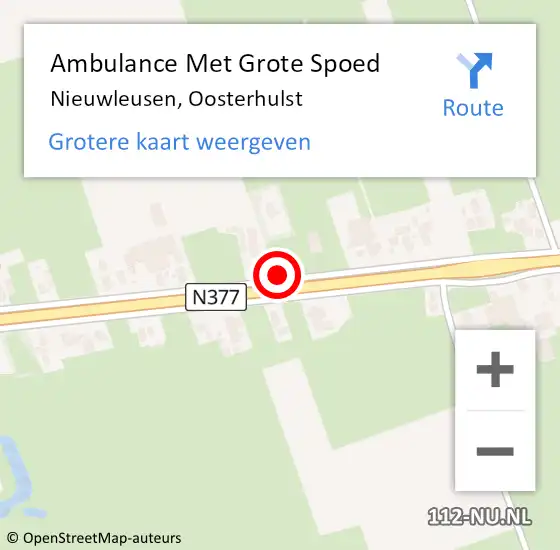 Locatie op kaart van de 112 melding: Ambulance Met Grote Spoed Naar Nieuwleusen, Oosterhulst op 24 februari 2021 14:17
