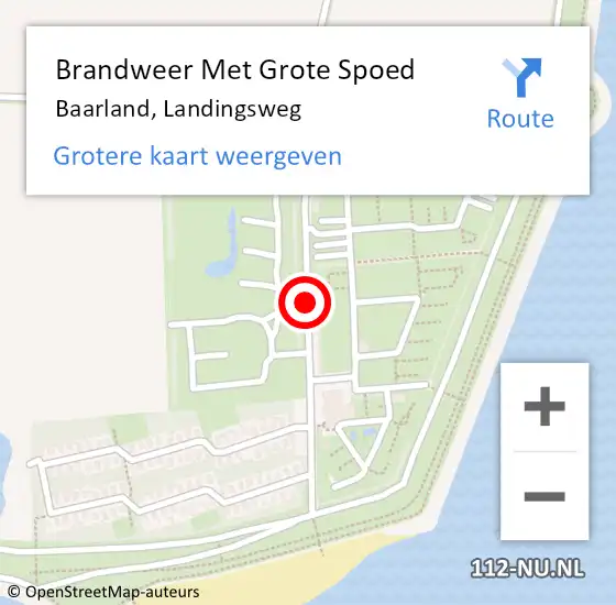 Locatie op kaart van de 112 melding: Brandweer Met Grote Spoed Naar Baarland, Landingsweg op 25 februari 2021 12:32