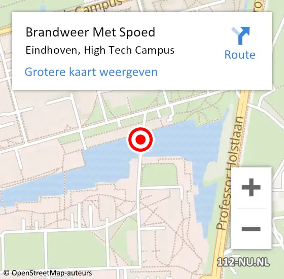 Locatie op kaart van de 112 melding: Brandweer Met Spoed Naar Eindhoven, High Tech Campus op 25 februari 2021 15:13