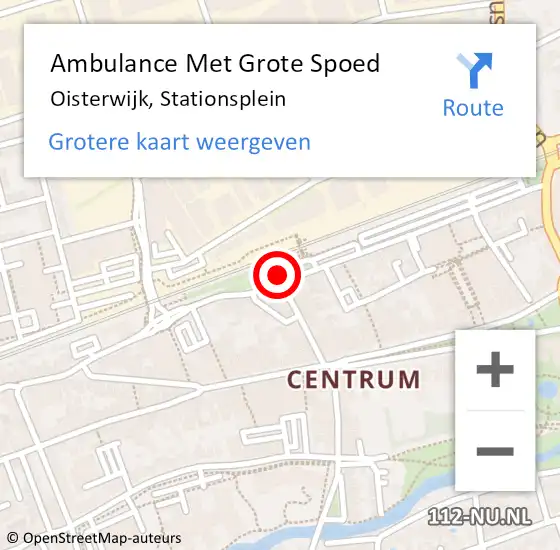 Locatie op kaart van de 112 melding: Ambulance Met Grote Spoed Naar Oisterwijk, Stationsplein op 26 februari 2021 07:30