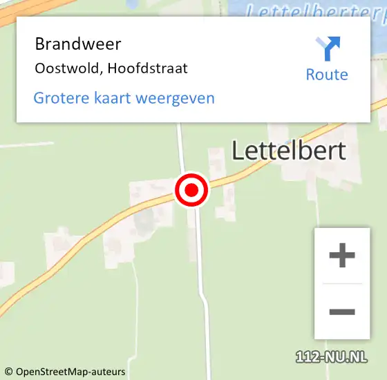 Locatie op kaart van de 112 melding: Brandweer Oostwold, Hoofdstraat op 26 februari 2021 16:29