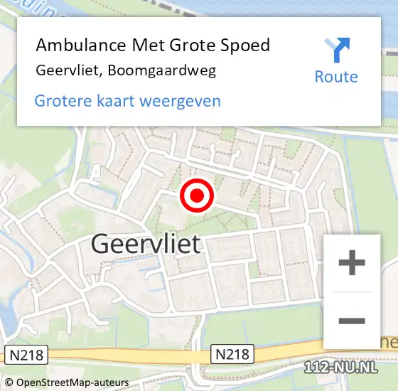 Locatie op kaart van de 112 melding: Ambulance Met Grote Spoed Naar Geervliet, Boomgaardweg op 27 februari 2021 00:14