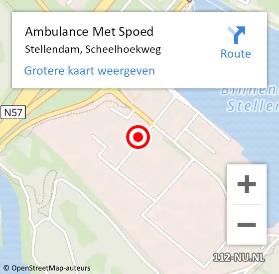 Locatie op kaart van de 112 melding: Ambulance Met Spoed Naar Stellendam, Scheelhoekweg op 27 februari 2021 12:50