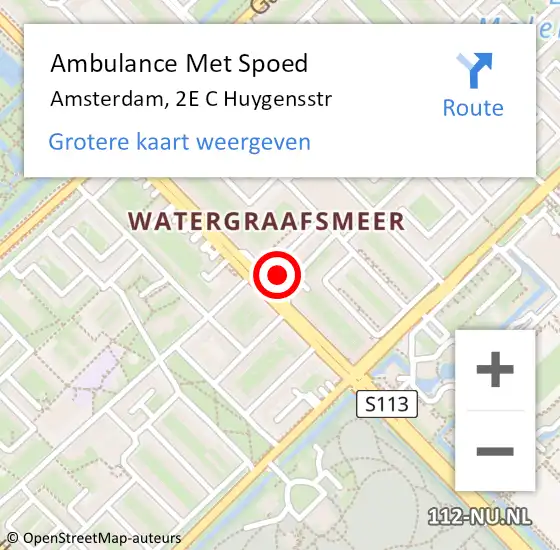Locatie op kaart van de 112 melding: Ambulance Met Spoed Naar Amsterdam, 2E C Huygensstr op 27 februari 2021 19:38