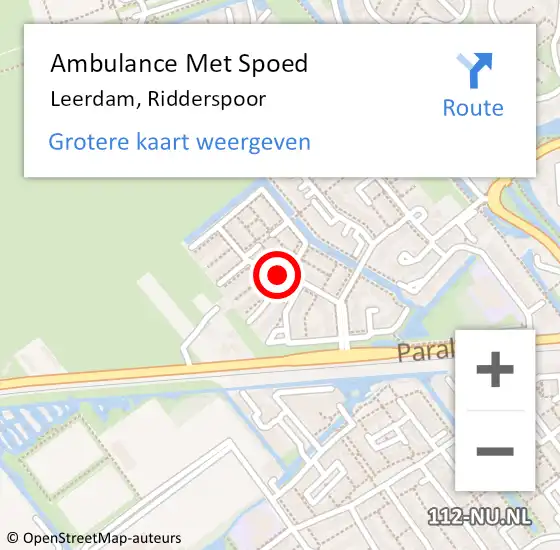 Locatie op kaart van de 112 melding: Ambulance Met Spoed Naar Leerdam, Ridderspoor op 27 februari 2021 23:43