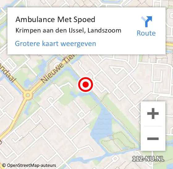 Locatie op kaart van de 112 melding: Ambulance Met Spoed Naar Krimpen aan den IJssel, Landszoom op 28 februari 2021 04:48
