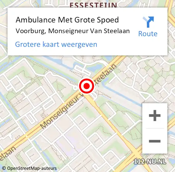 Locatie op kaart van de 112 melding: Ambulance Met Grote Spoed Naar Voorburg, Monseigneur Van Steelaan op 28 februari 2021 13:04