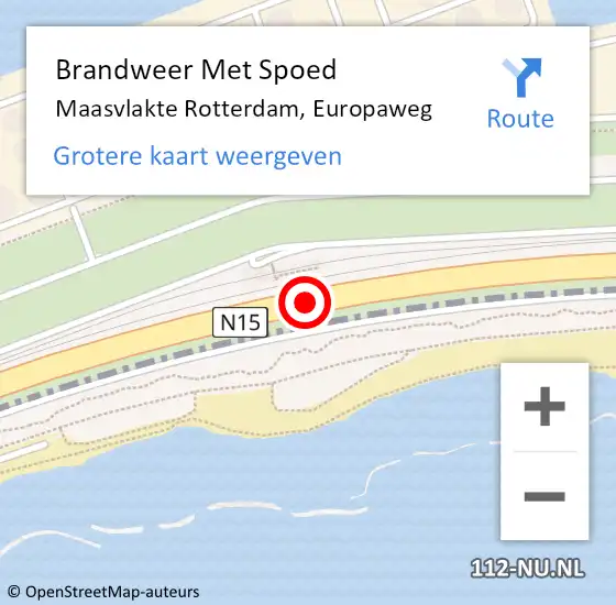Locatie op kaart van de 112 melding: Brandweer Met Spoed Naar Maasvlakte Rotterdam, Europaweg op 28 februari 2021 16:46