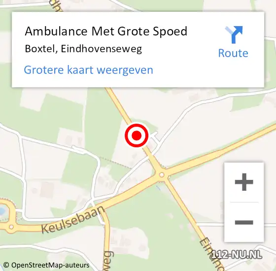 Locatie op kaart van de 112 melding: Ambulance Met Grote Spoed Naar Boxtel, Eindhovenseweg op 1 maart 2021 14:56
