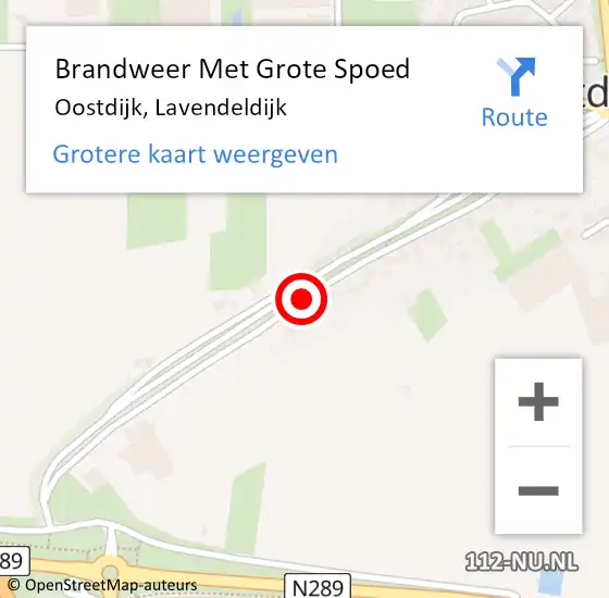 Locatie op kaart van de 112 melding: Brandweer Met Grote Spoed Naar Oostdijk, Lavendeldijk op 1 maart 2021 14:58