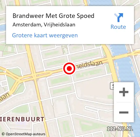 Locatie op kaart van de 112 melding: Brandweer Met Grote Spoed Naar Amsterdam, Vrijheidslaan op 2 maart 2021 00:07
