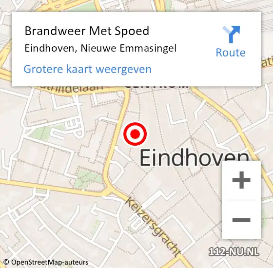 Locatie op kaart van de 112 melding: Brandweer Met Spoed Naar Eindhoven, Nieuwe Emmasingel op 2 maart 2021 02:05