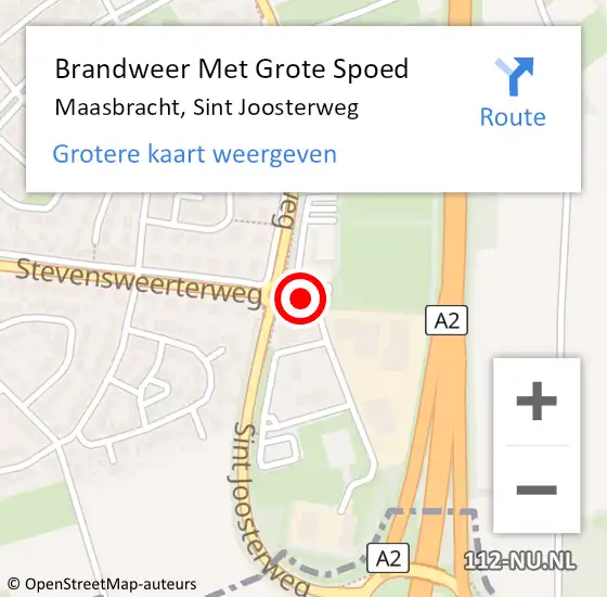 Locatie op kaart van de 112 melding: Brandweer Met Grote Spoed Naar Maasbracht, Sint Joosterweg op 3 maart 2021 11:27