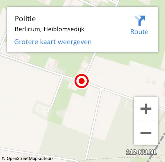 Locatie op kaart van de 112 melding: Politie Berlicum, Heiblomsedijk op 3 maart 2021 19:29