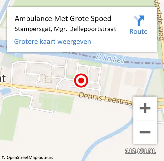 Locatie op kaart van de 112 melding: Ambulance Met Grote Spoed Naar Stampersgat, Mgr. Dellepoortstraat op 4 maart 2021 09:15