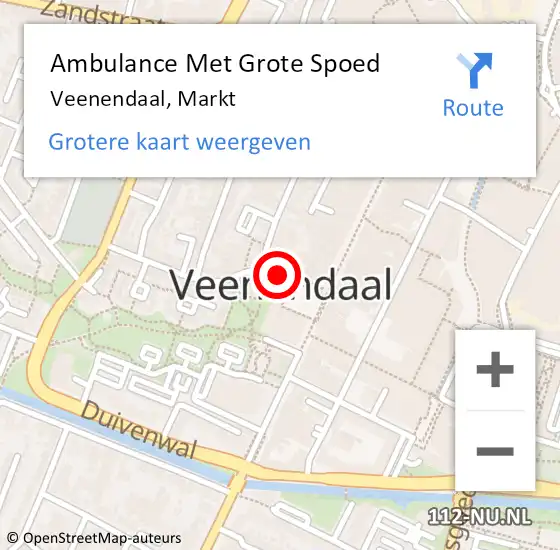 Locatie op kaart van de 112 melding: Ambulance Met Grote Spoed Naar Veenendaal, Markt op 4 maart 2021 12:16