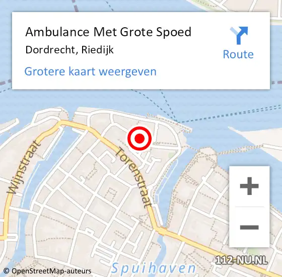 Locatie op kaart van de 112 melding: Ambulance Met Grote Spoed Naar Dordrecht, Riedijk op 4 maart 2021 15:52