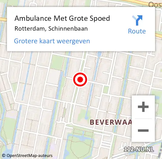 Locatie op kaart van de 112 melding: Ambulance Met Grote Spoed Naar Rotterdam, Schinnenbaan op 4 maart 2021 20:42