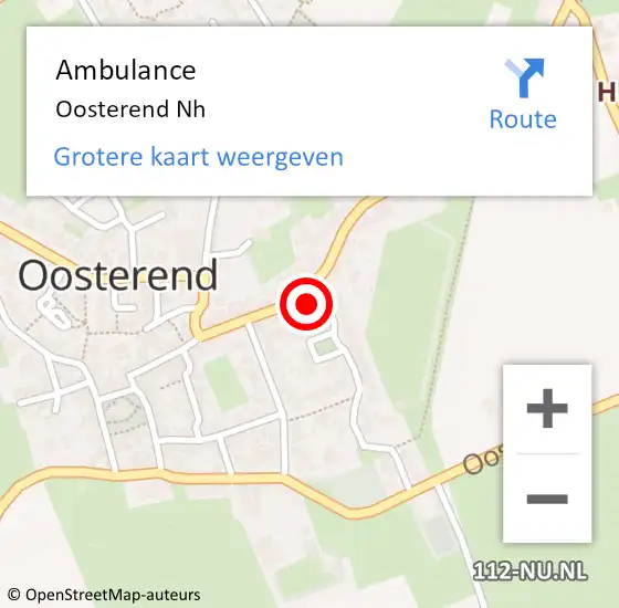 Locatie op kaart van de 112 melding: Ambulance Oosterend Nh op 5 maart 2021 00:47