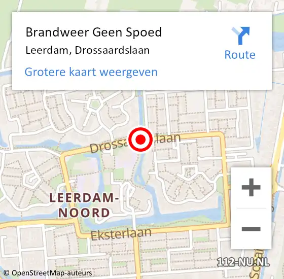 Locatie op kaart van de 112 melding: Brandweer Geen Spoed Naar Leerdam, Drossaardslaan op 5 maart 2021 14:01