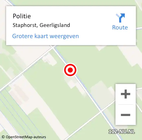 Locatie op kaart van de 112 melding: Politie Staphorst, Geerligsland op 5 maart 2021 19:08
