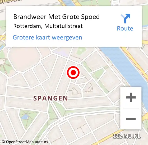 Locatie op kaart van de 112 melding: Brandweer Met Grote Spoed Naar Rotterdam, Multatulistraat op 5 maart 2021 19:30