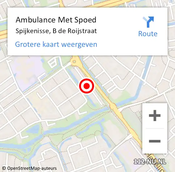 Locatie op kaart van de 112 melding: Ambulance Met Spoed Naar Spijkenisse, B de Roijstraat op 5 maart 2021 23:00