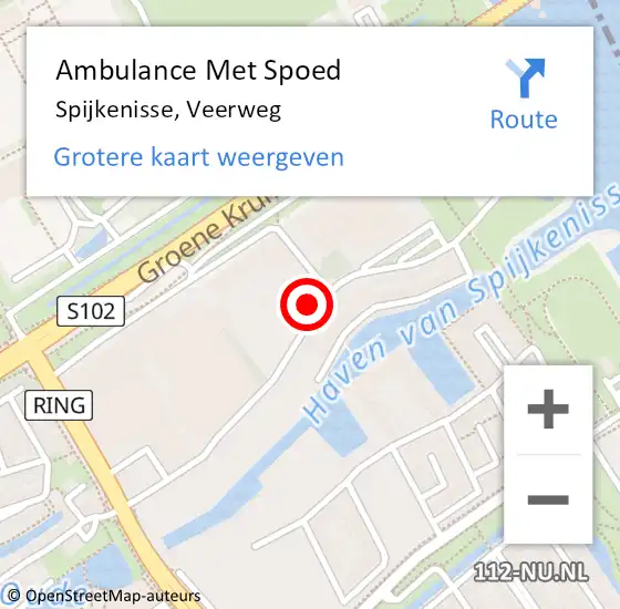 Locatie op kaart van de 112 melding: Ambulance Met Spoed Naar Spijkenisse, Veerweg op 6 maart 2021 10:47