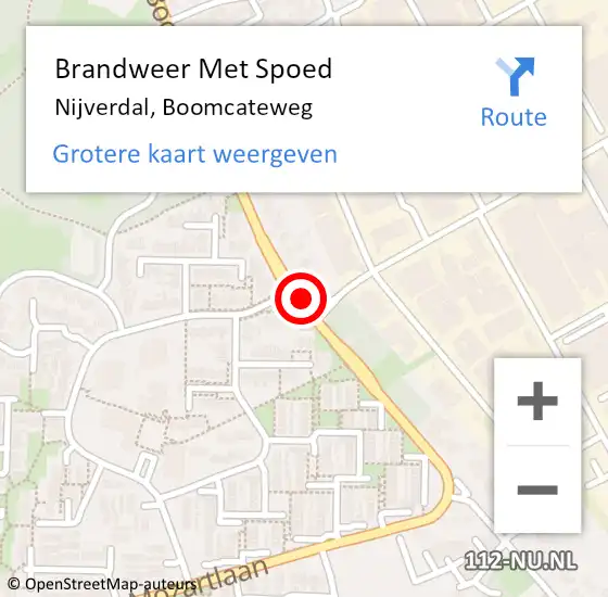 Locatie op kaart van de 112 melding: Brandweer Met Spoed Naar Nijverdal, Boomcateweg op 6 maart 2021 13:13