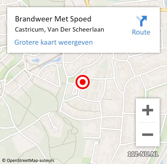 Locatie op kaart van de 112 melding: Brandweer Met Spoed Naar Castricum, Van Der Scheerlaan op 6 maart 2021 13:57