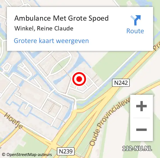 Locatie op kaart van de 112 melding: Ambulance Met Grote Spoed Naar Winkel, Reine Claude op 6 maart 2021 17:22