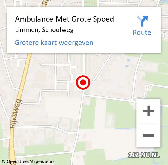 Locatie op kaart van de 112 melding: Ambulance Met Grote Spoed Naar Limmen, Schoolweg op 7 maart 2021 13:05
