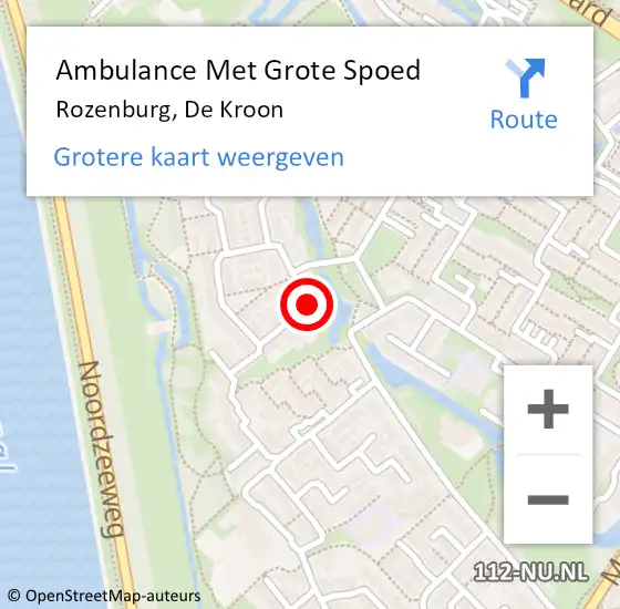 Locatie op kaart van de 112 melding: Ambulance Met Grote Spoed Naar Rozenburg, De Kroon op 7 maart 2021 14:29