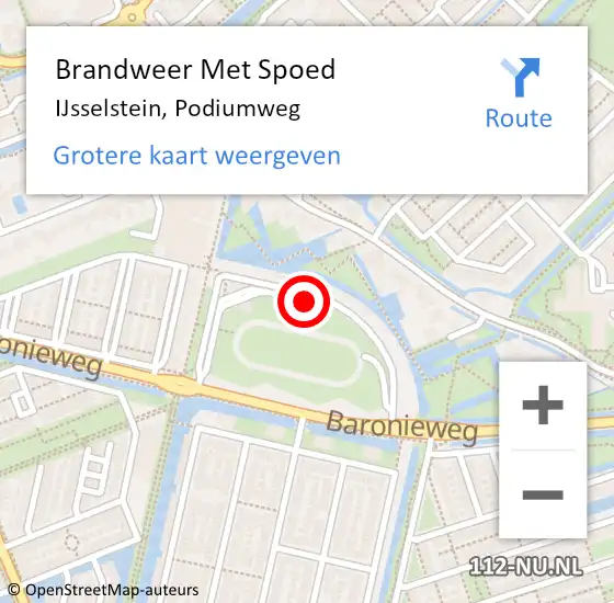 Locatie op kaart van de 112 melding: Brandweer Met Spoed Naar IJsselstein, Podiumweg op 7 maart 2021 19:34