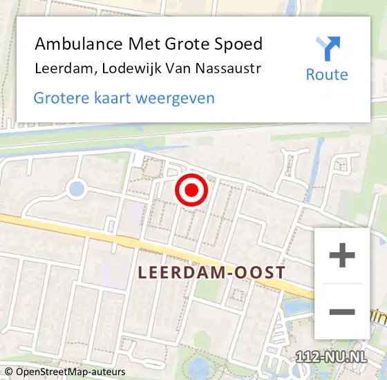 Locatie op kaart van de 112 melding: Ambulance Met Grote Spoed Naar Leerdam, Lodewijk Van Nassaustr op 4 oktober 2013 00:35