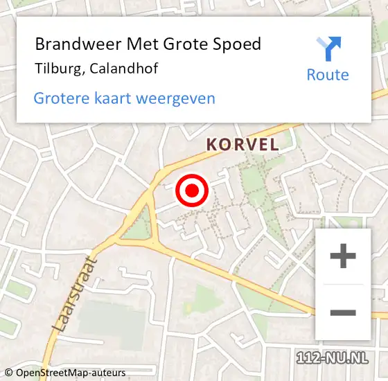 Locatie op kaart van de 112 melding: Brandweer Met Grote Spoed Naar Tilburg, Calandhof op 8 maart 2021 20:11