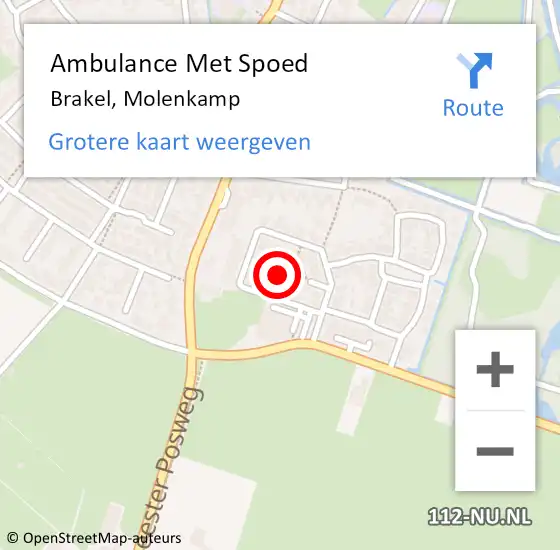 Locatie op kaart van de 112 melding: Ambulance Met Spoed Naar Brakel, Molenkamp op 8 maart 2021 23:11