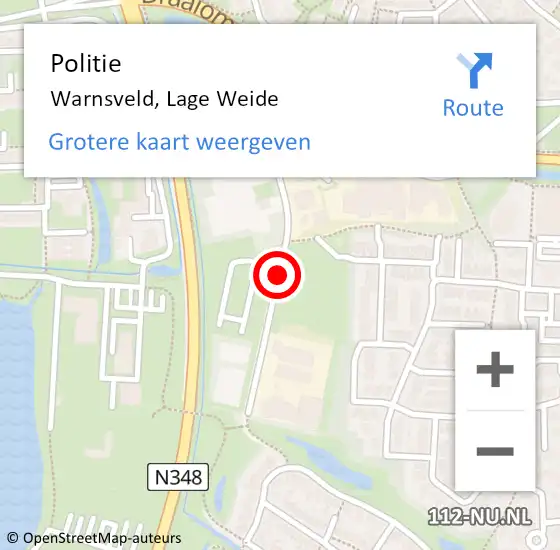 Locatie op kaart van de 112 melding: Politie Warnsveld, Lage Weide op 10 maart 2021 11:57
