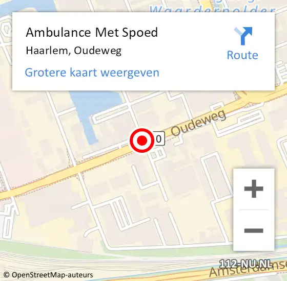 Locatie op kaart van de 112 melding: Ambulance Met Spoed Naar Haarlem, Oudeweg op 10 maart 2021 19:50