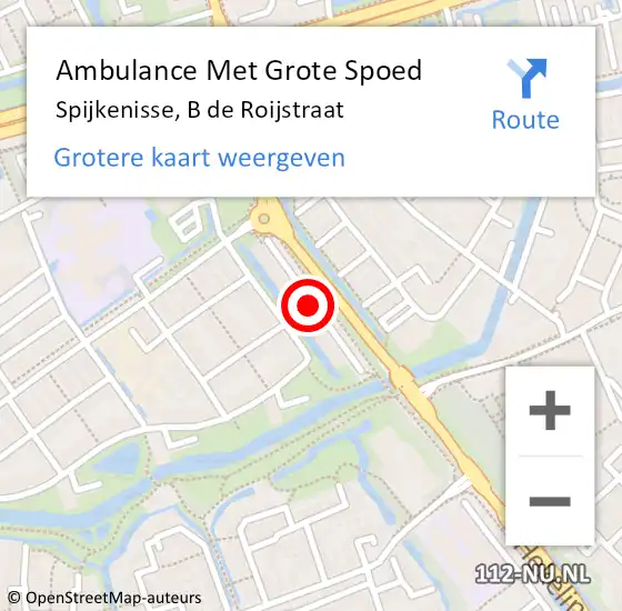 Locatie op kaart van de 112 melding: Ambulance Met Grote Spoed Naar Spijkenisse, B de Roijstraat op 11 maart 2021 07:37