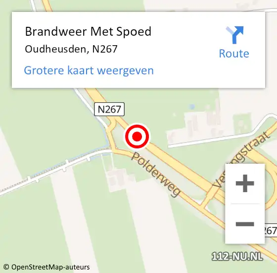 Locatie op kaart van de 112 melding: Brandweer Met Spoed Naar Oudheusden, N267 op 11 maart 2021 09:43