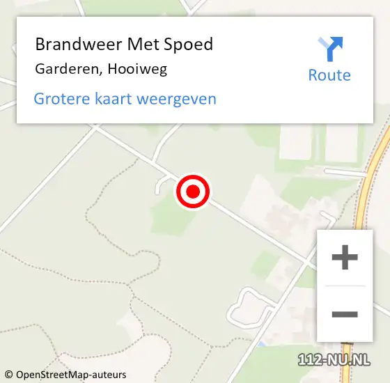 Locatie op kaart van de 112 melding: Brandweer Met Spoed Naar Garderen, Hooiweg op 11 maart 2021 12:20
