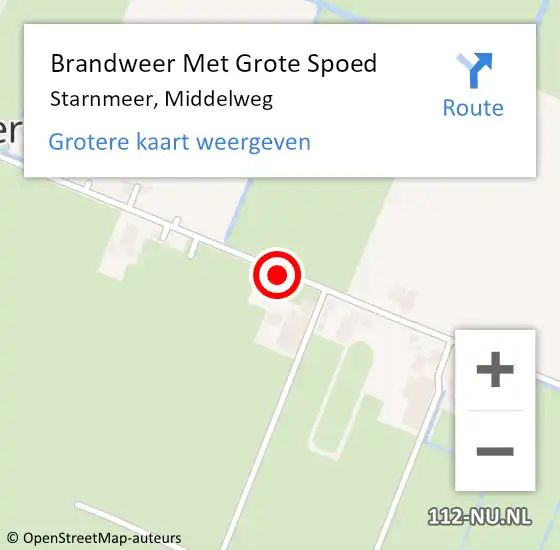 Locatie op kaart van de 112 melding: Brandweer Met Grote Spoed Naar Starnmeer, Middelweg op 11 maart 2021 12:30