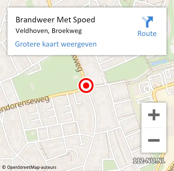 Locatie op kaart van de 112 melding: Brandweer Met Spoed Naar Veldhoven, Broekweg op 12 maart 2021 17:39