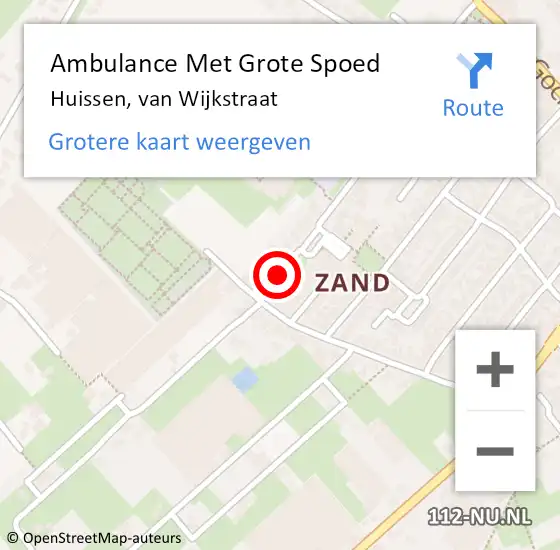 Locatie op kaart van de 112 melding: Ambulance Met Grote Spoed Naar Huissen, van Wijkstraat op 13 maart 2021 10:10