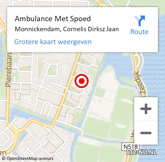 Locatie op kaart van de 112 melding: Ambulance Met Spoed Naar Monnickendam, Cornelis Dirksz.laan op 13 maart 2021 11:01