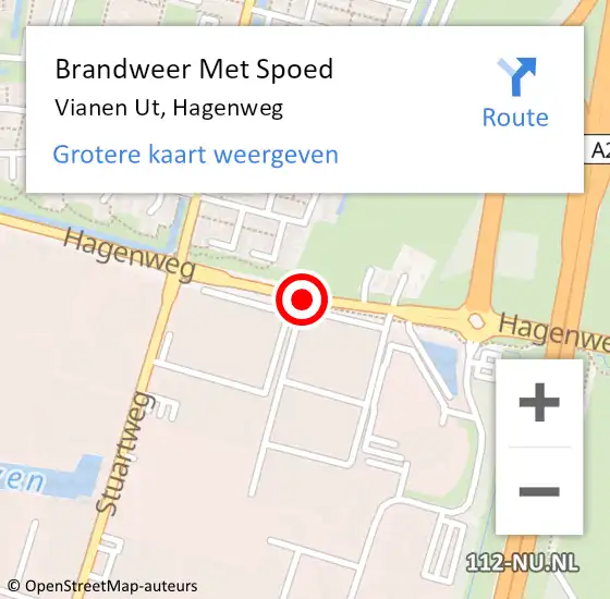 Locatie op kaart van de 112 melding: Brandweer Met Spoed Naar Vianen Ut, Hagenweg op 13 maart 2021 15:24