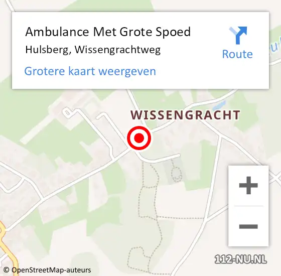 Locatie op kaart van de 112 melding: Ambulance Met Grote Spoed Naar Hulsberg, Wissengrachtweg op 13 maart 2021 15:33